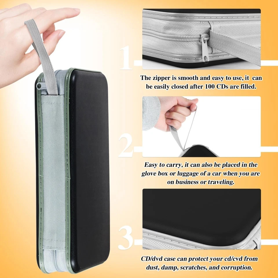 CD Case DVD Storage 4 Pack,100 Capacity DVD Cases Holder CD Storage Case Hold...