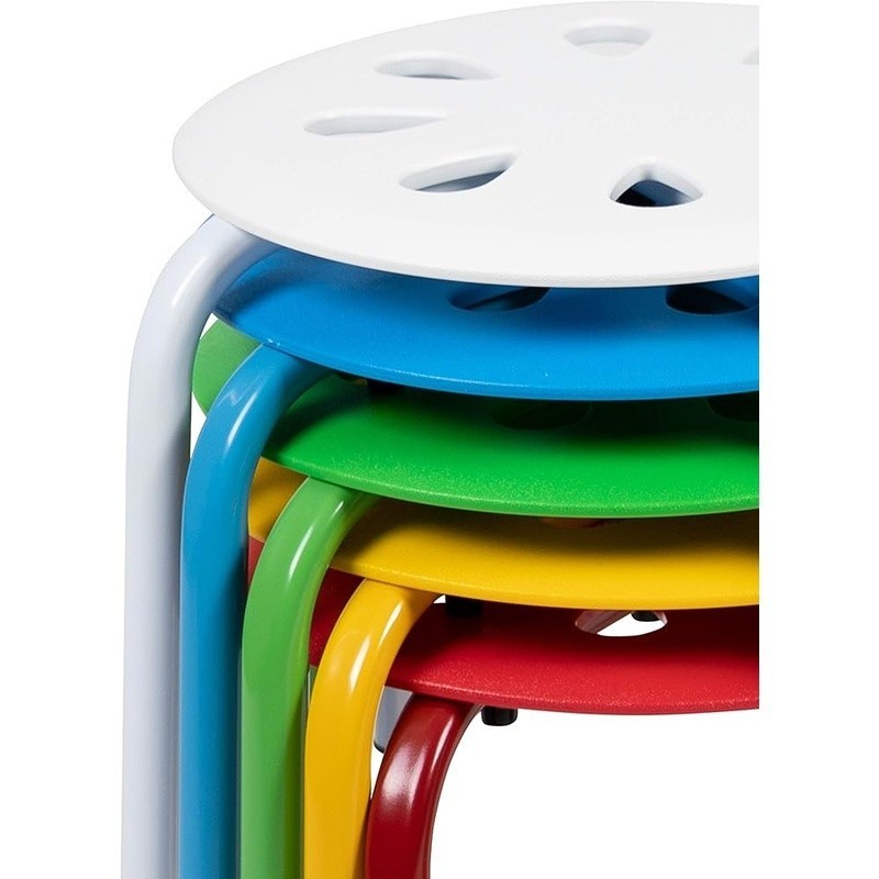 Stackable Plastic Kid Stools Set of 5 Durable Lightweight Classroom Library New