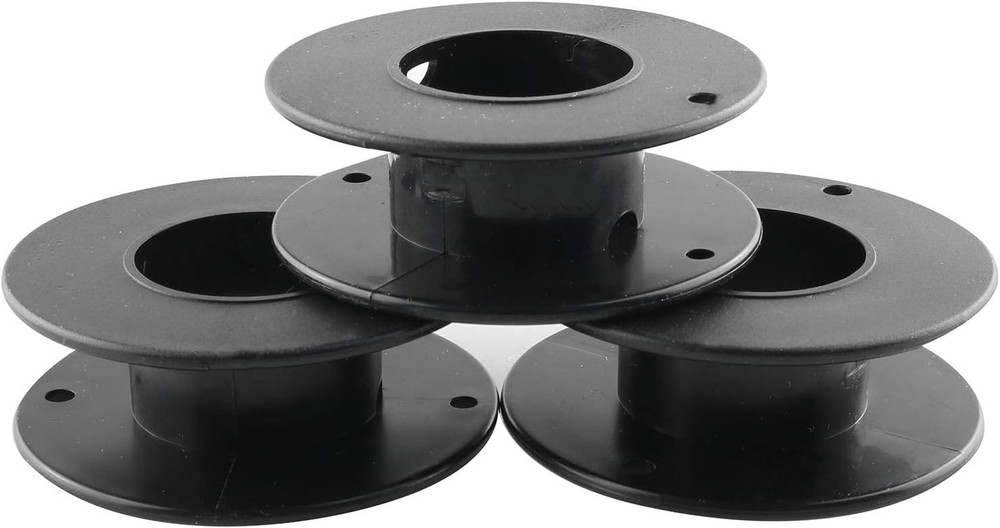 12Pcs 55Mm Plastic Spool Black Bobbin Empty Spools for Ribbon Beading String Wir