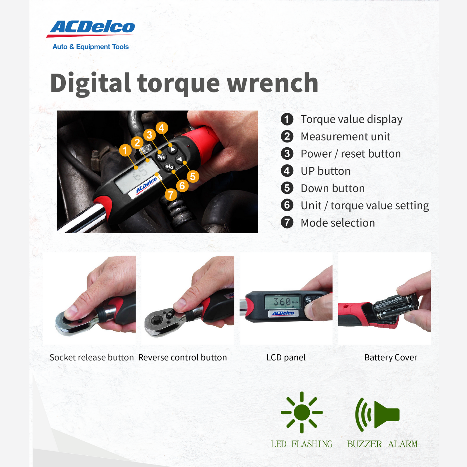 ACDelco ARM601-4 1/2" (14.8 to 147.5 ft-lbs.) Heavy Duty Digital Torque Wrench
