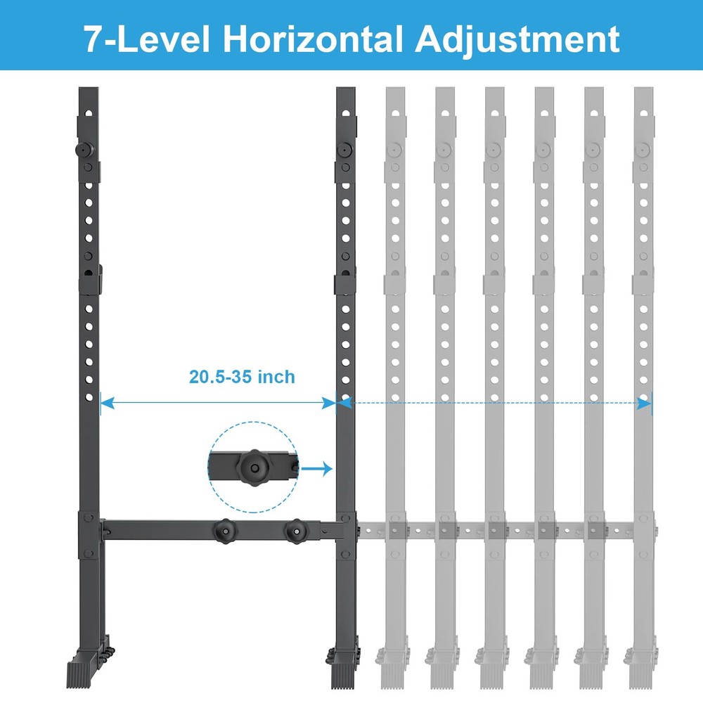 Uboway Barbell Rack Squat Stand Adjustable Bench Press Rack 550LBS Max Load Mult
