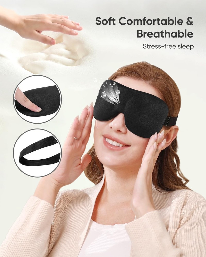 Perfect Sleeping Solution: 3-Pack Adjustable 3D Eye Masks for Complete Darkness