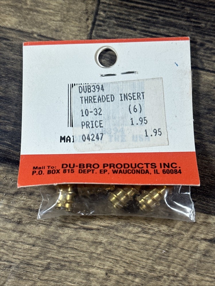 DU-BRO #394, 10-32 THREADED INSERTS