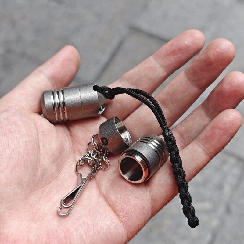 Titanium Waterproof Pill Case Holder Organizer Container Portable Keychain EDC