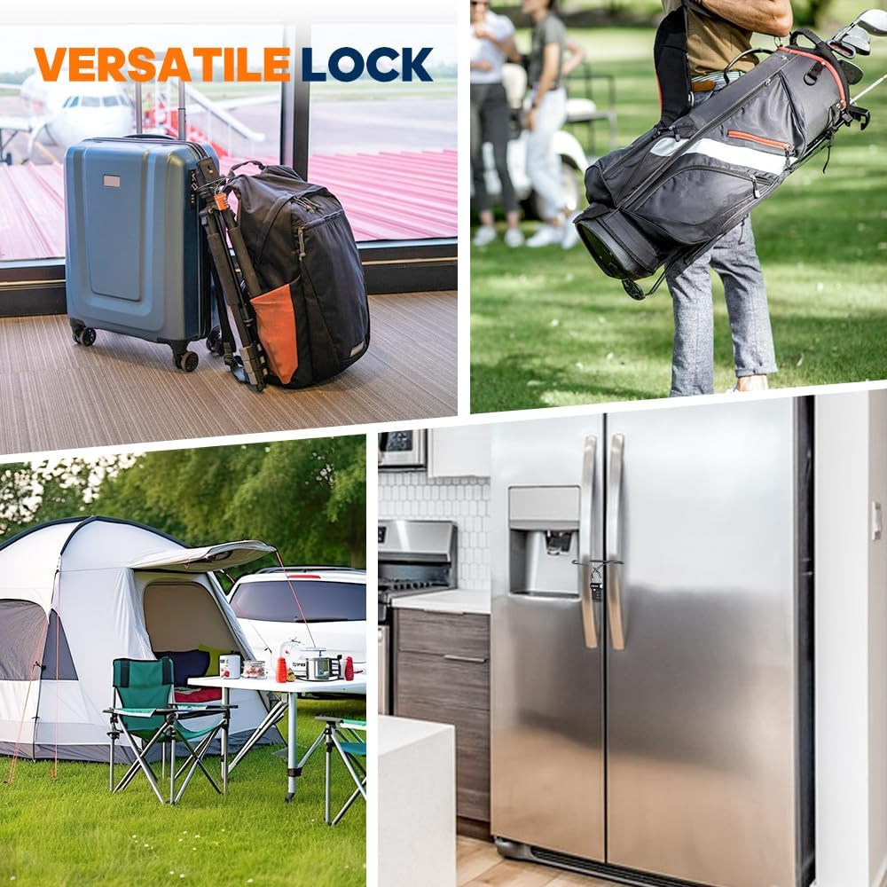 TSA Approved Luggage Locks - 3-Digit Combo Cable Lock Multi-Pack