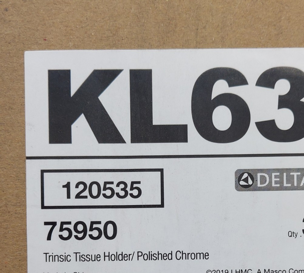 Delta Trinsic Single Post Toilet Paper Holder Polished Chrome 75950 **NEW**