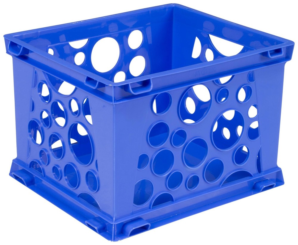 Mini Stackable Storage Crate, 9 x 73/4 x 6 Inches, Blueberry
