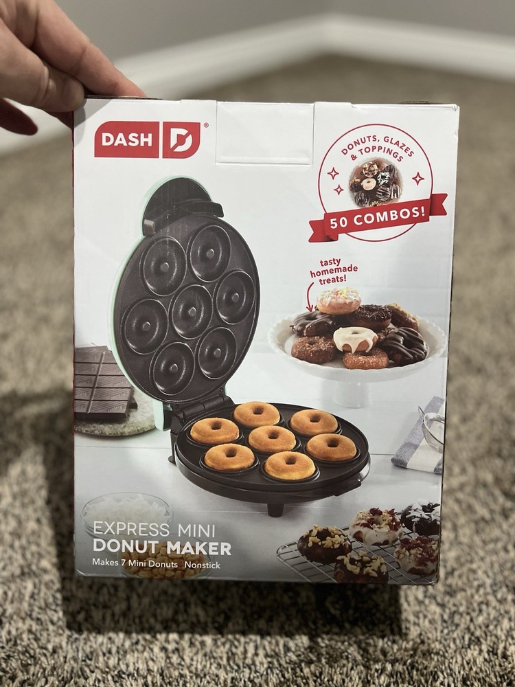 DASH Mini Donut Maker Machine w/ Non-stick Surface, Makes 7 Doughnuts - Aqua
