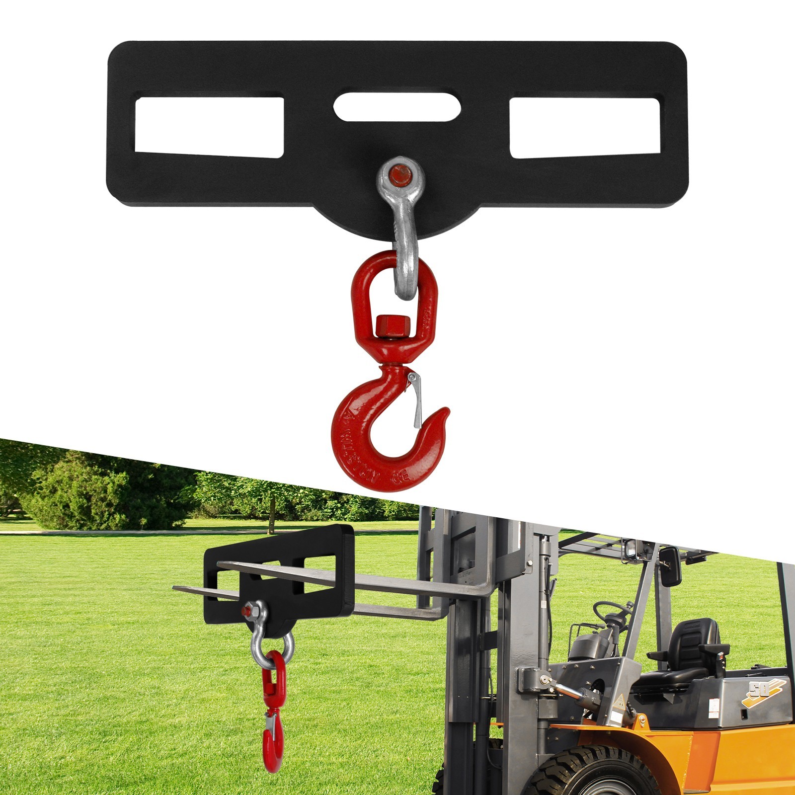 Forklift Lifting Hook,Load 6600lbs Forklift Lifting Hoist Attachment