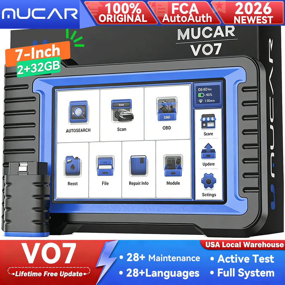 MUCAR VO7 Auto Diagnostic Tool Active Test Scanner ECU Code 28+Reset FREE Update