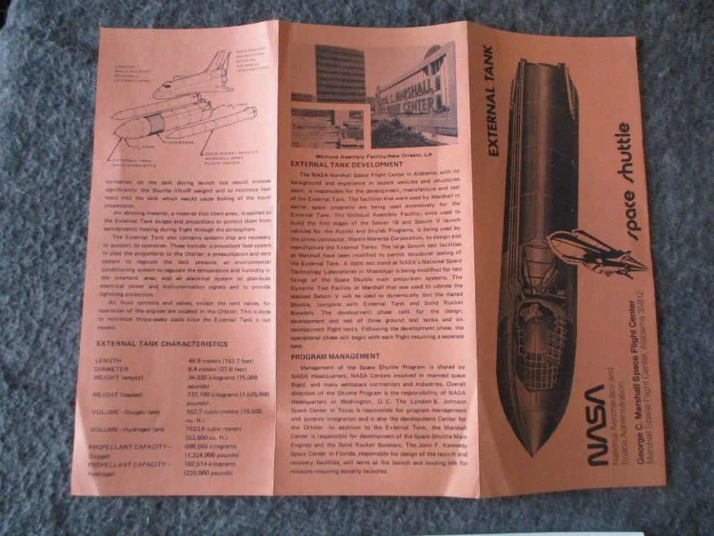 NASA SPACE SHUTTLE/SRB/EXTERNAL TANK COATINGS(+SAMPLE)/METALS/MATERIALS REPORTS+