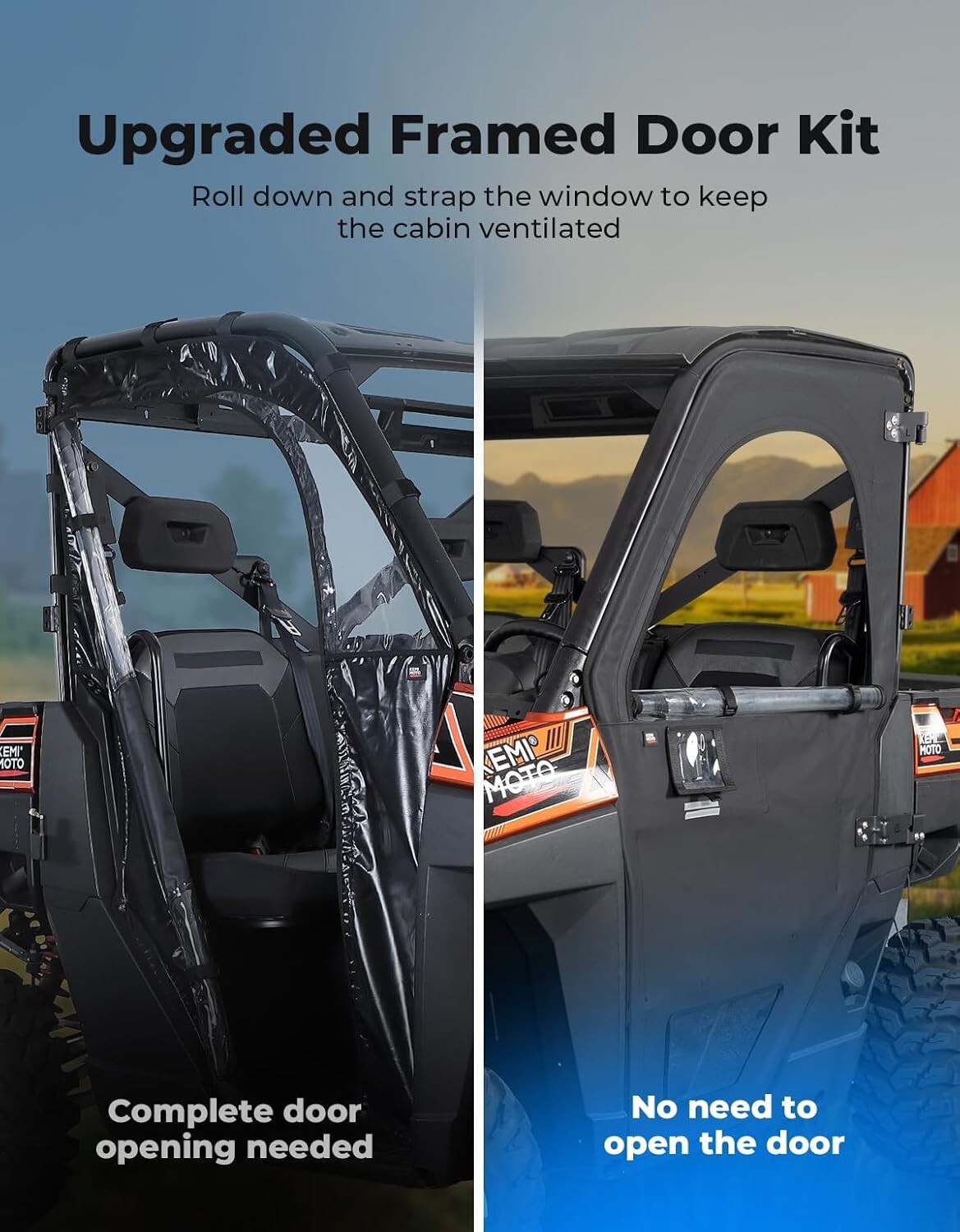 For Polaris Ranger 1000/ XP 1000 Frame Soft Door Kit Cab Enclosure 2020-2025