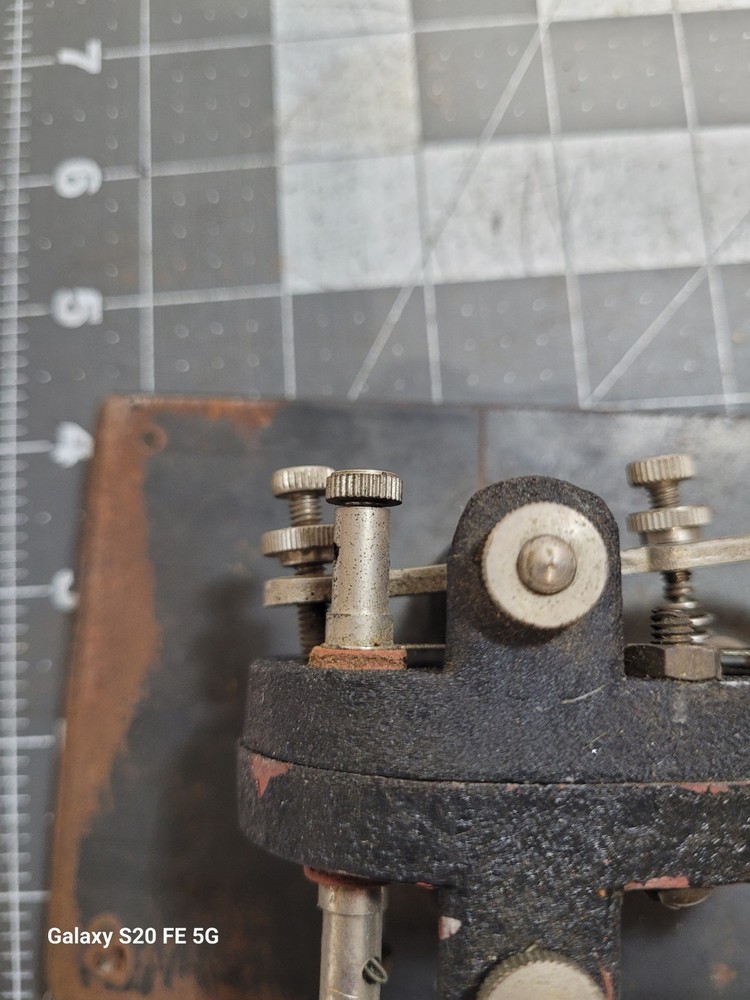 Telegraph Key Mounted On Metal Board Unknown Brand