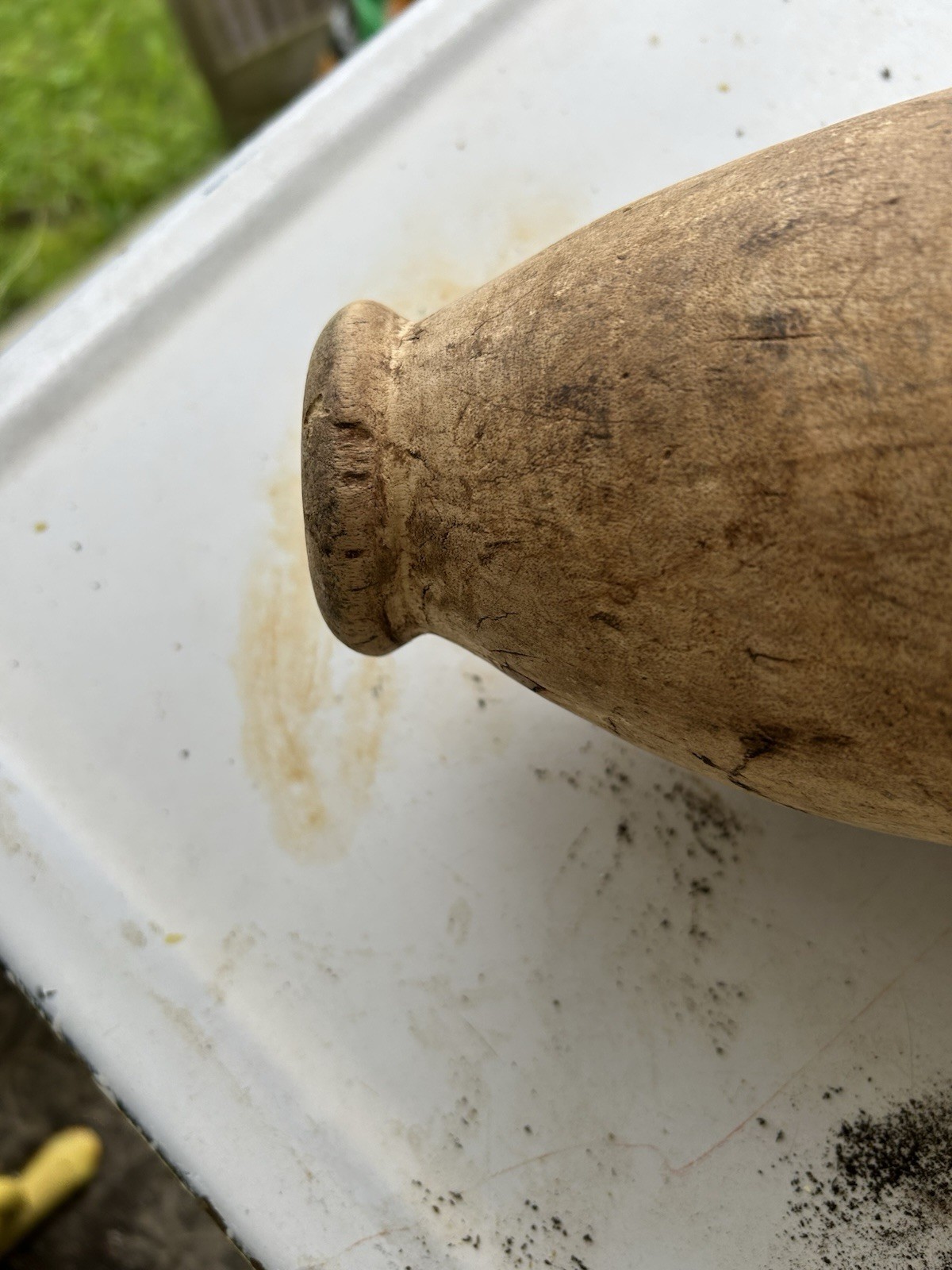 African Milk Jug Hand Carved Wooden Vessel Primitive Rustic Antique Vtg Folk Art