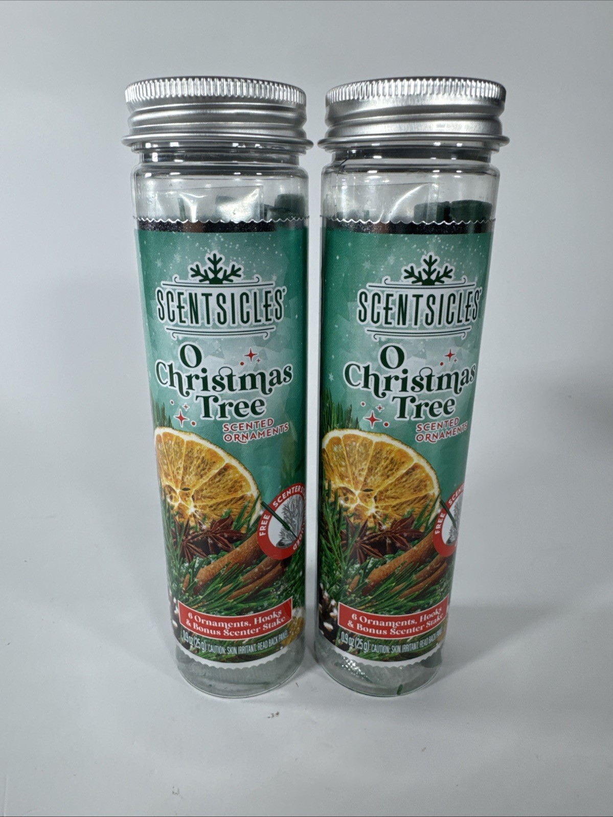 ScentSicles “O CHRISTMAS TREE” Scented Ornaments w/ Hooks 2 Pack  (12 in Total)
