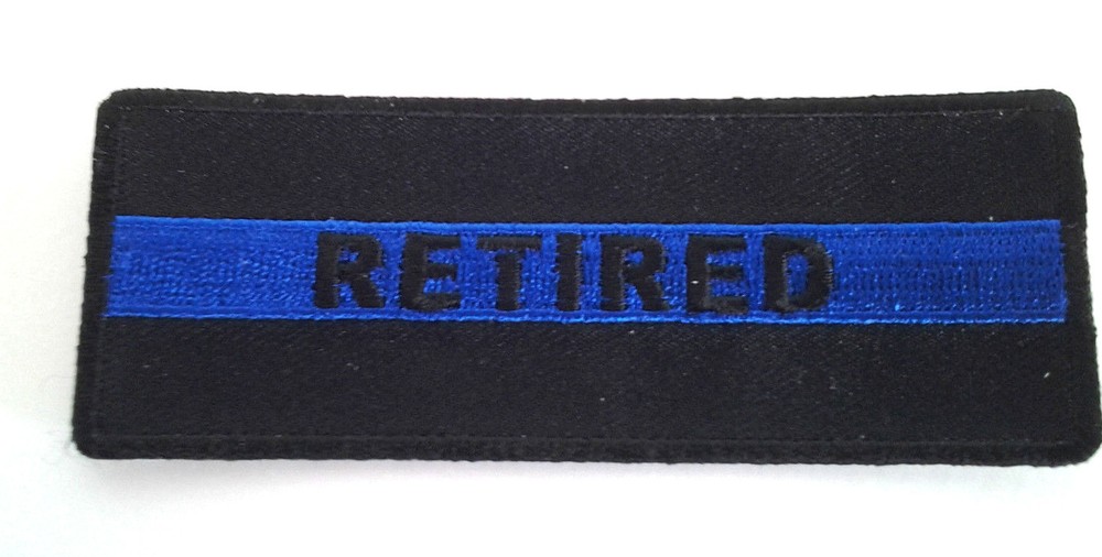 RETIRED THIN BLUE LINE FOR LAW ENFORCEMENT (4") Hero Patch P4408 E