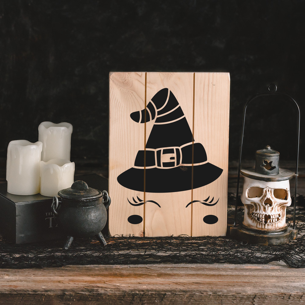 Cute Witch Face Stencil - Durable & Reusable Mylar Stencils