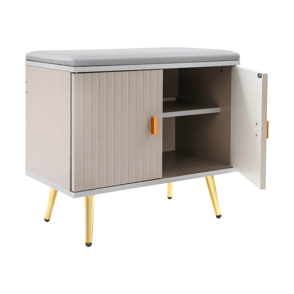 Freestanding Shoe Storage Bench Rectangular Shoe Bench with Cabinet Storage NEW
