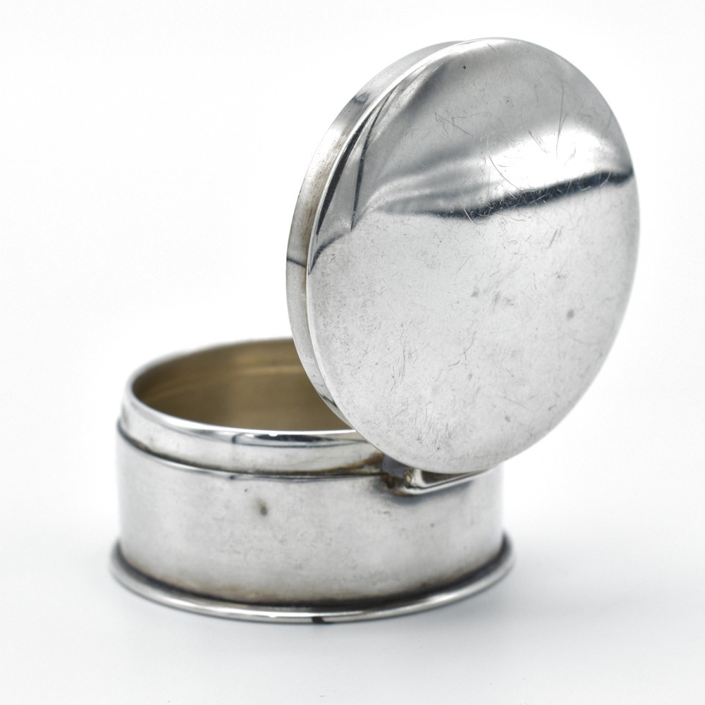 Antique Solid Silver Powder Pot Snuff Box William Hutton & Sons 1917