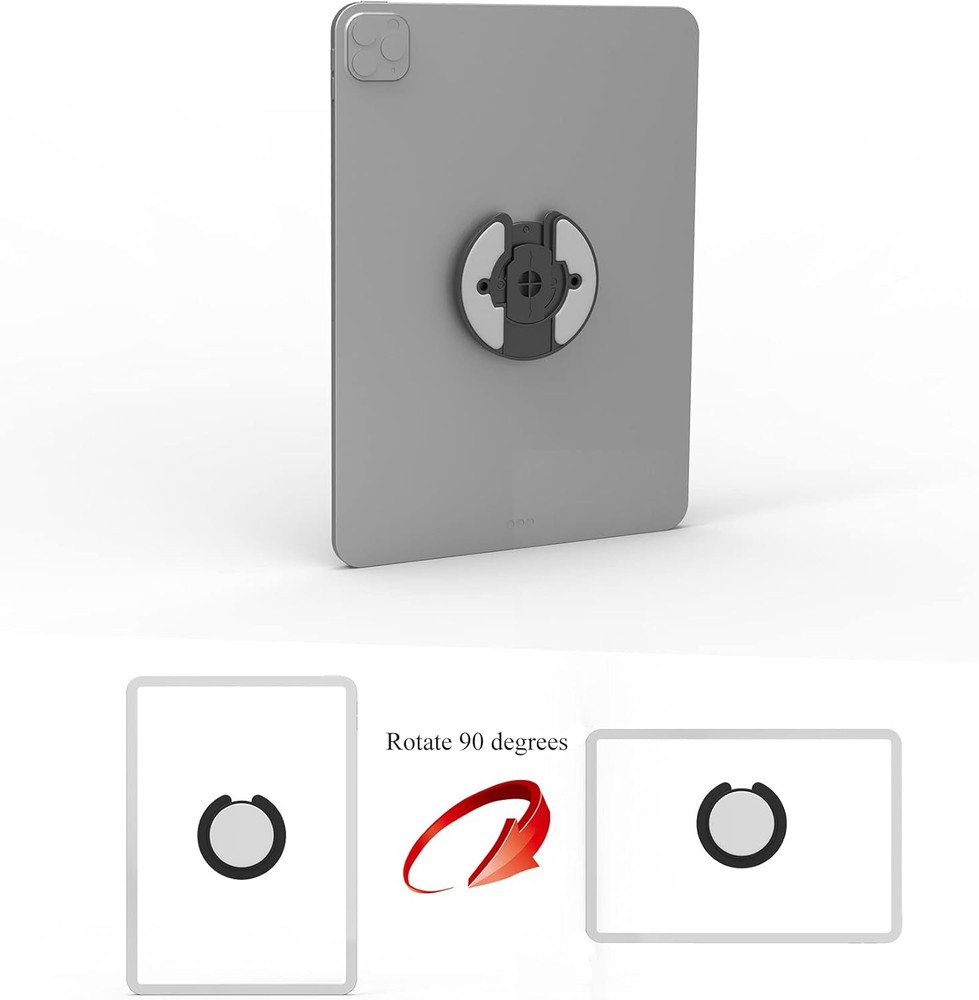 Universal Tablet Wall Mount Adjustable 90 Degrees Rotating Black