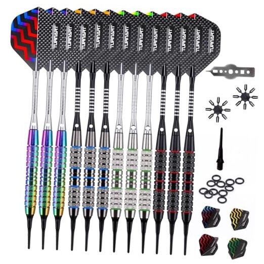 Darts Plastic Tip - Professional Soft Tip Darts Set for Electronic Colorful
