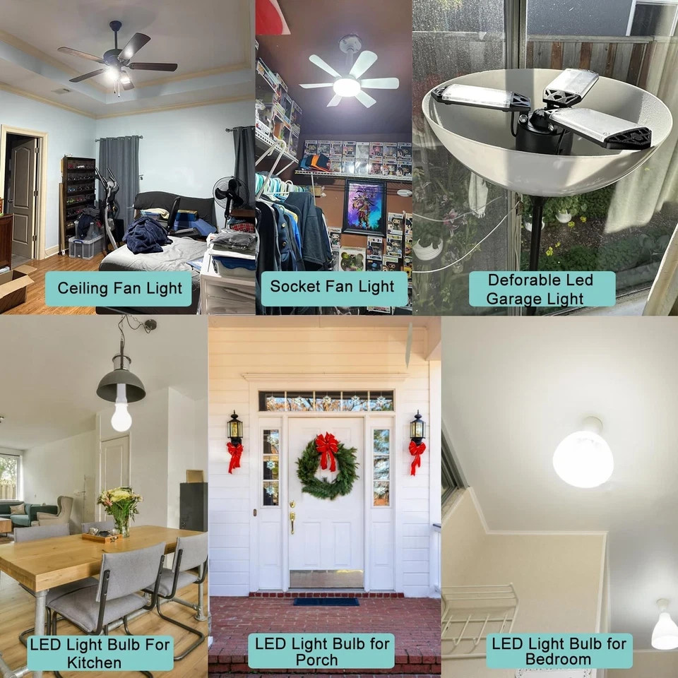 Light Socket Extender, E26/E27 Bulb Extender Standard White