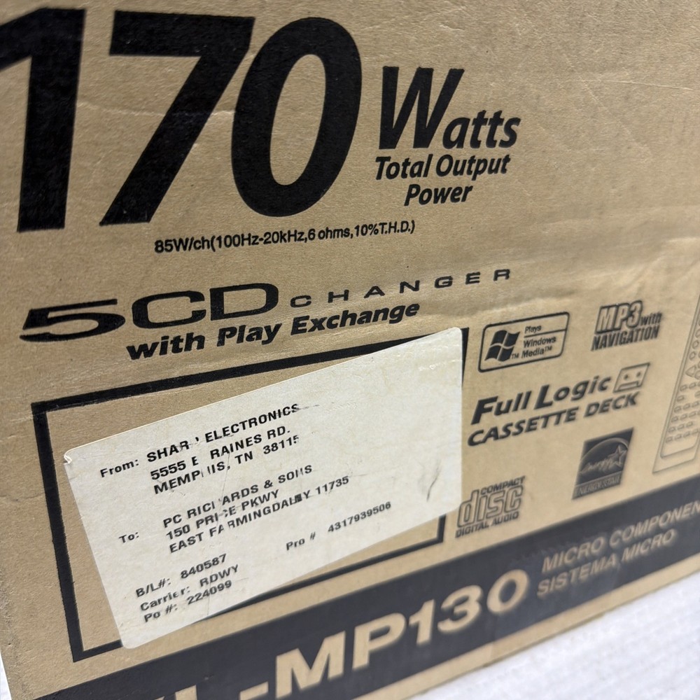 Sharp XL-MP130 High Power Micro Component System W CD, Cassette, & Tuner NEW