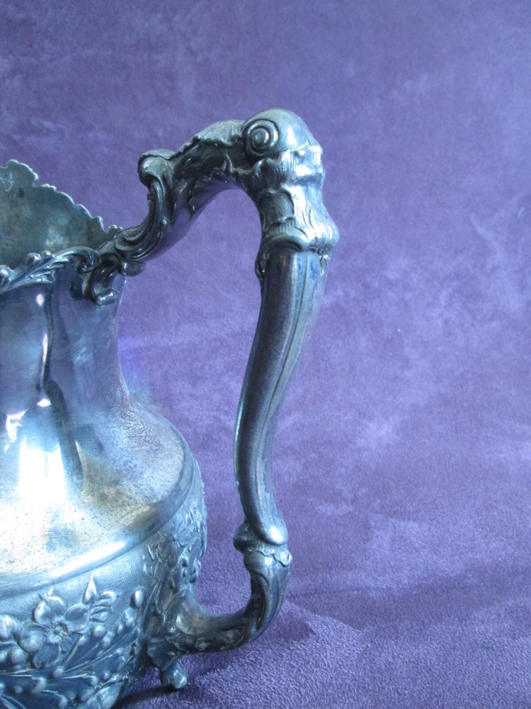 Floral Silver Plate Reed & Barton Water Pitcher
