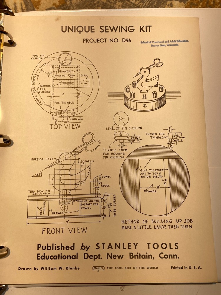 Stanley Tools Project Sheets; 96 wood projects in 3 ring binder;