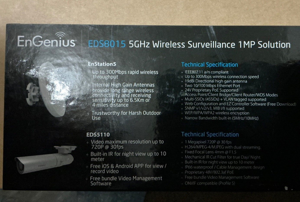EnGenius5 long range wireless Surveillance Camera With Access Bridge 3+ Miles