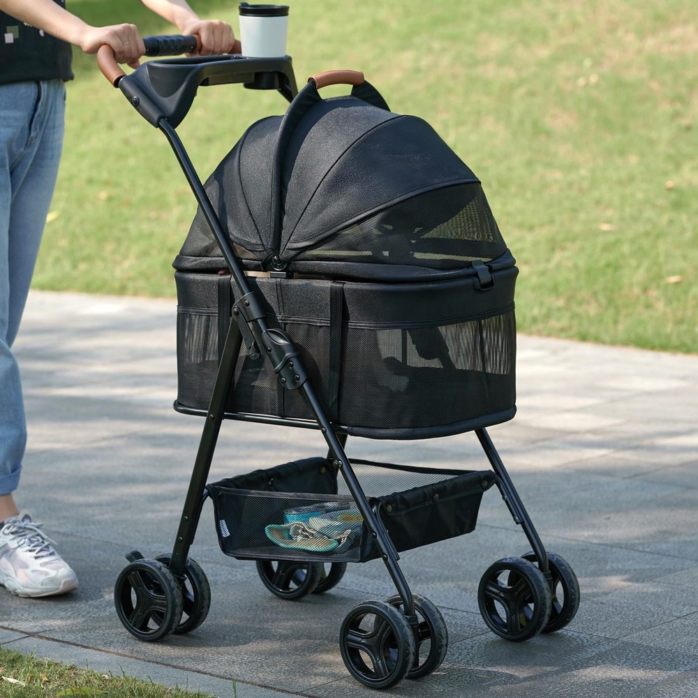 3 in 1 Pet Stroller with Removable Carrier, Folding Stroller for Small/Medium...