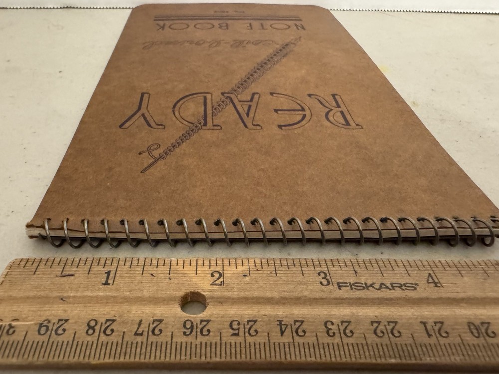 Vintage Ready Note Pad Coil Bound Notebook No. 1089