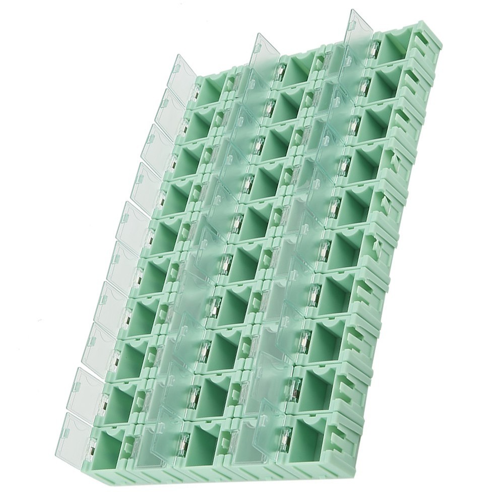 50Pcs Green SMT SMD Container Box Electronic Components Mini Storage Case New
