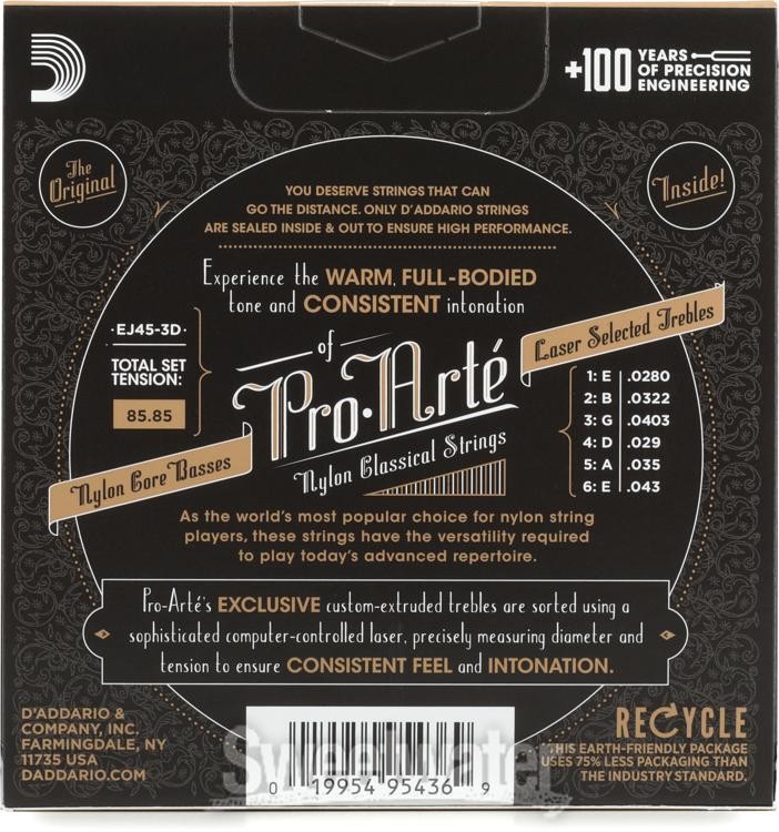 D'Addario Pro-Arte Classical Guitar Strings - Normal Tension 3-pack