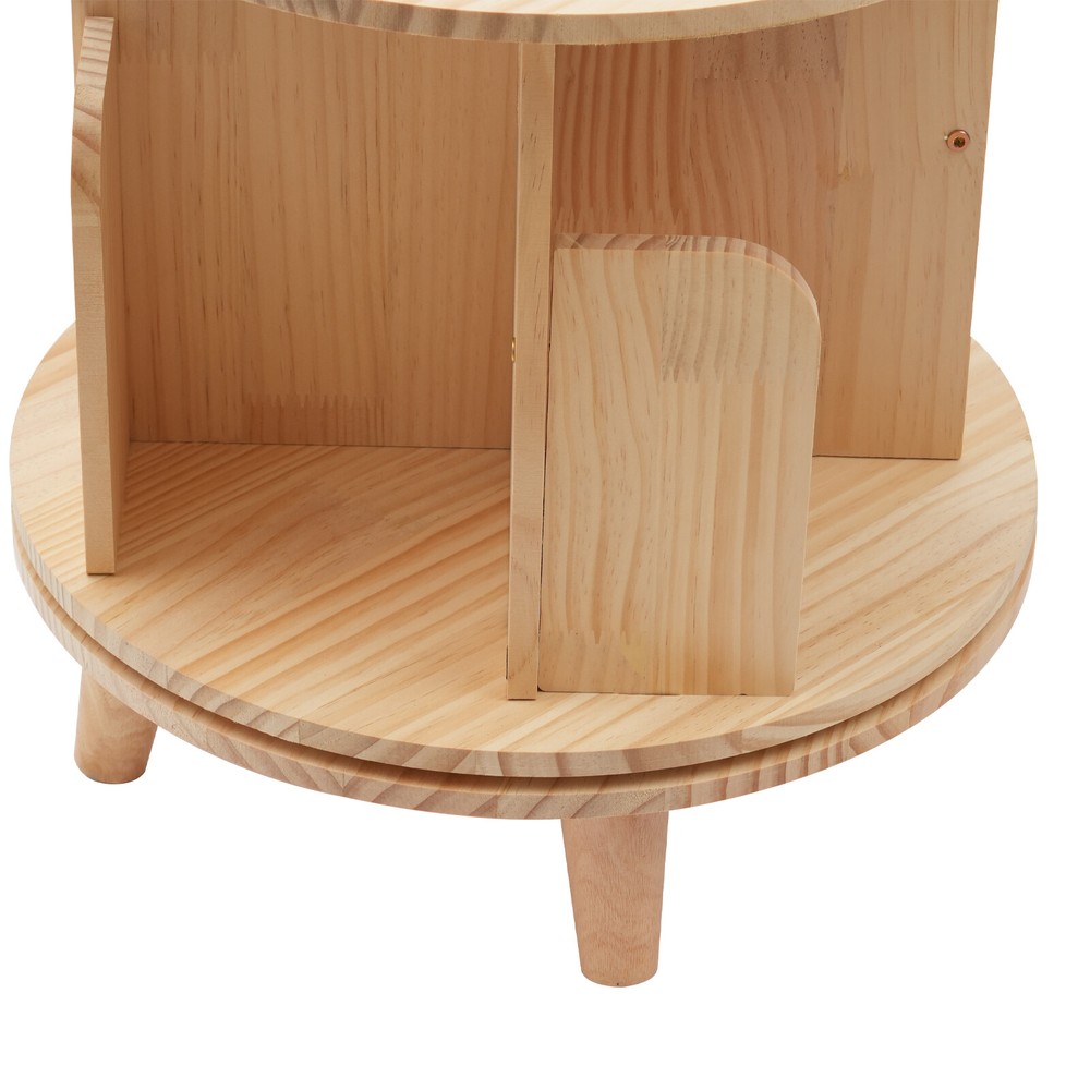 4 Layers Rotating Bookshelf Bookcase Storage Rack Floor Standing Display Holder