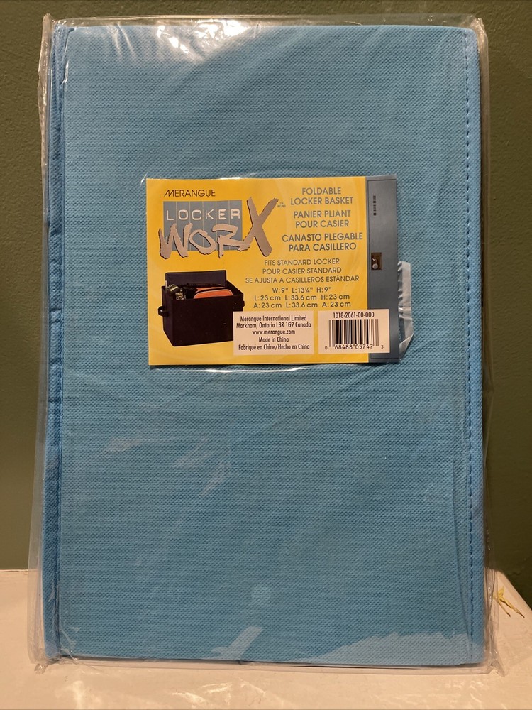 (4) Locker Worx Foldable Locker Basket - Teal Blue