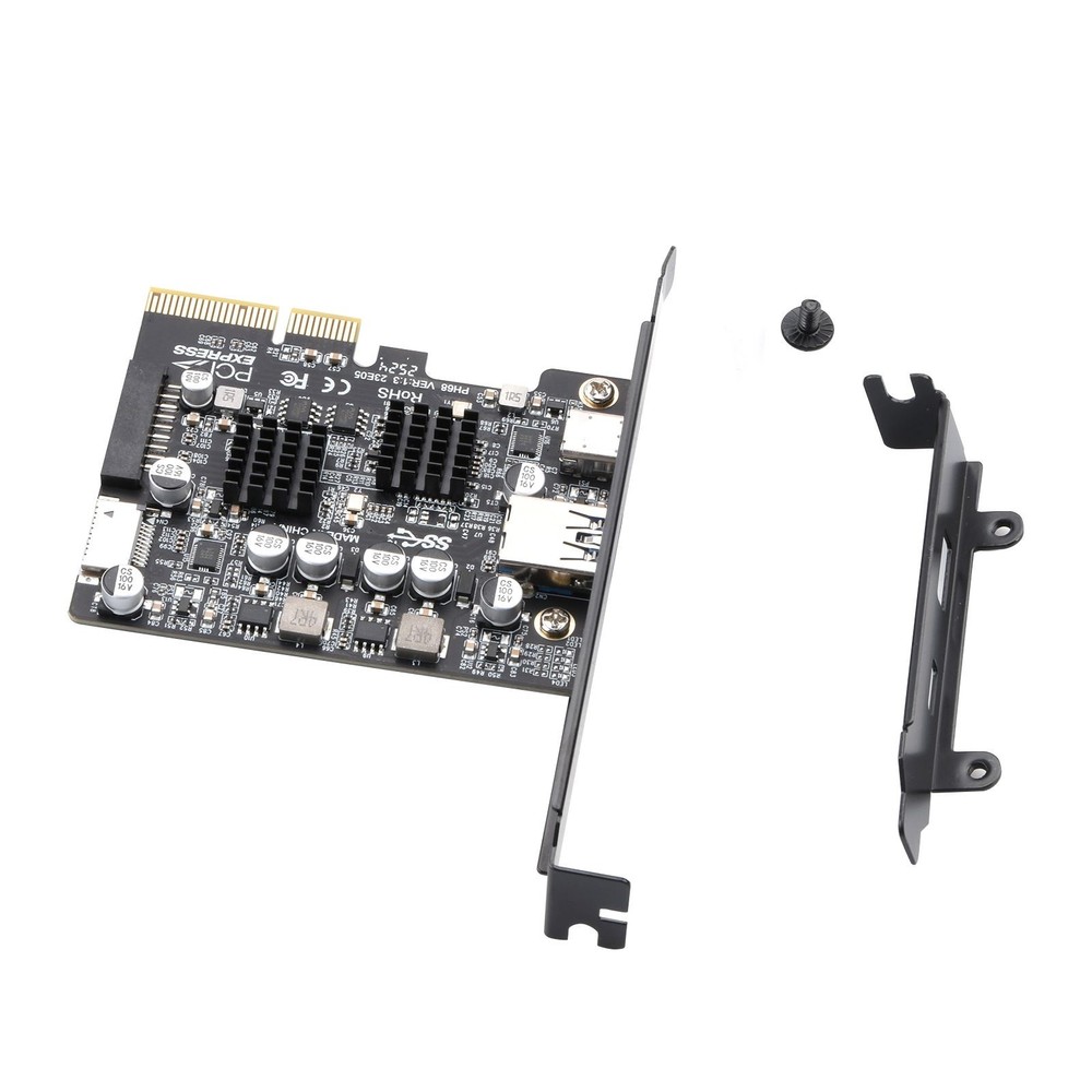 PCIe 3.0 to USB 3.2 Gen2 10Gbps Expansion Card Multiple Interfaces Type A/C/E