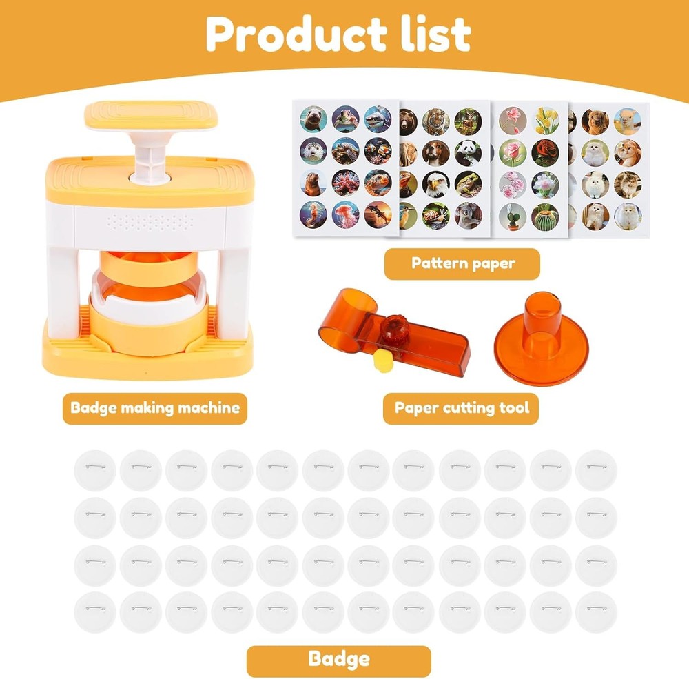Button Maker Machines, 2.16 Inch DIY Creative Pin Press Machine Set, Versatile I