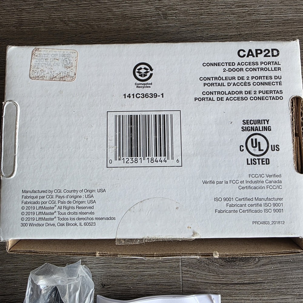 Liftmaster CAP2D Connected Access Portal 2-Door Controller 2019 Untested READ