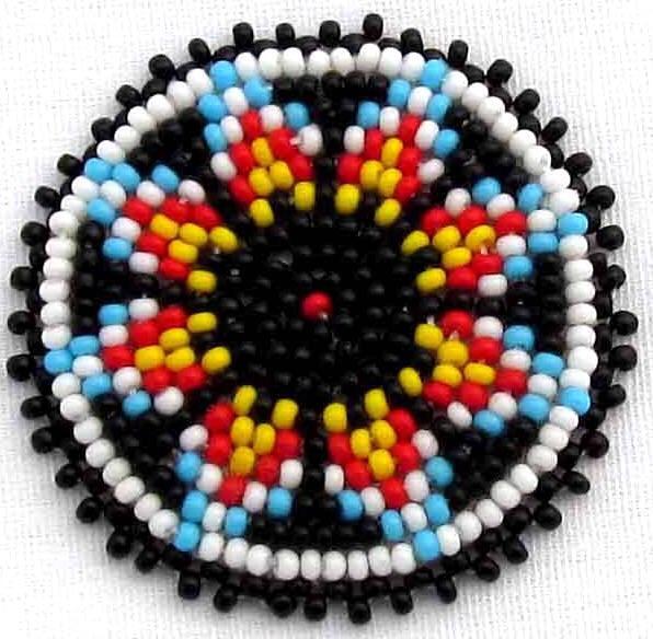 Handmade Beaded Black 1.5 inch Rosette