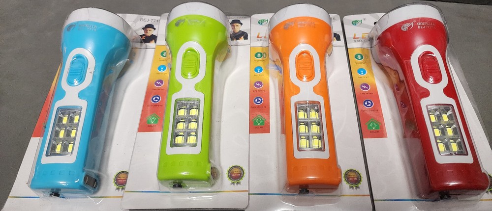 LED Flashlight - Solar & AC Rechargeable - Eco-Friendly