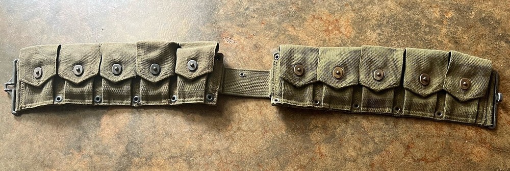 WWII U.S. Army Ammo Belt - Green - M1