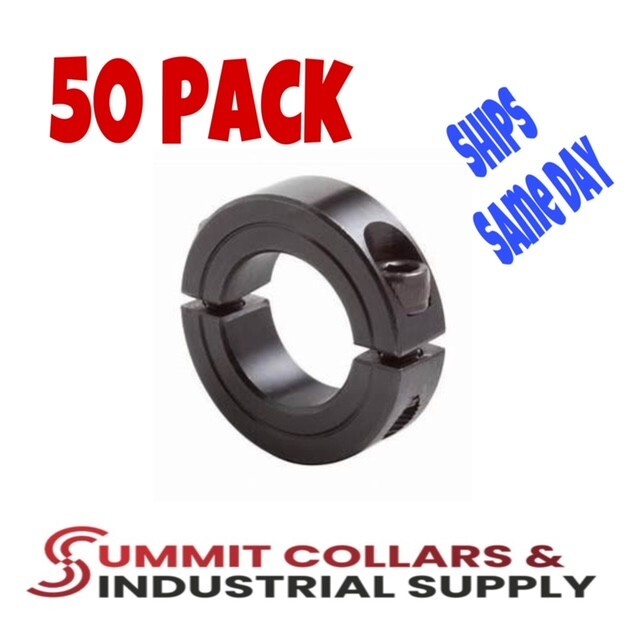 (50 pack) 1” DOUBLE SPLIT STEEL NEW CLAMPING SHAFT COLLAR BLACK OXIDE Free Ship