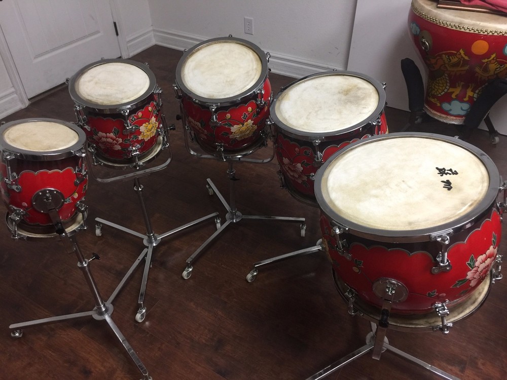Five Tunable Five Piece Drum Set for performance