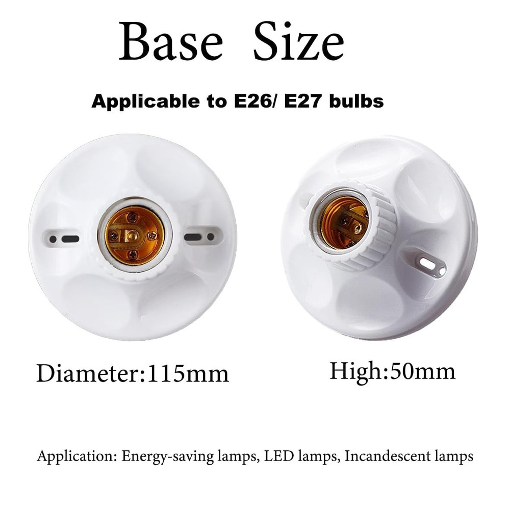 10FT Light Bulb Base with Cord E26/E27 Light Socket with On/Off Switch, 110V-...