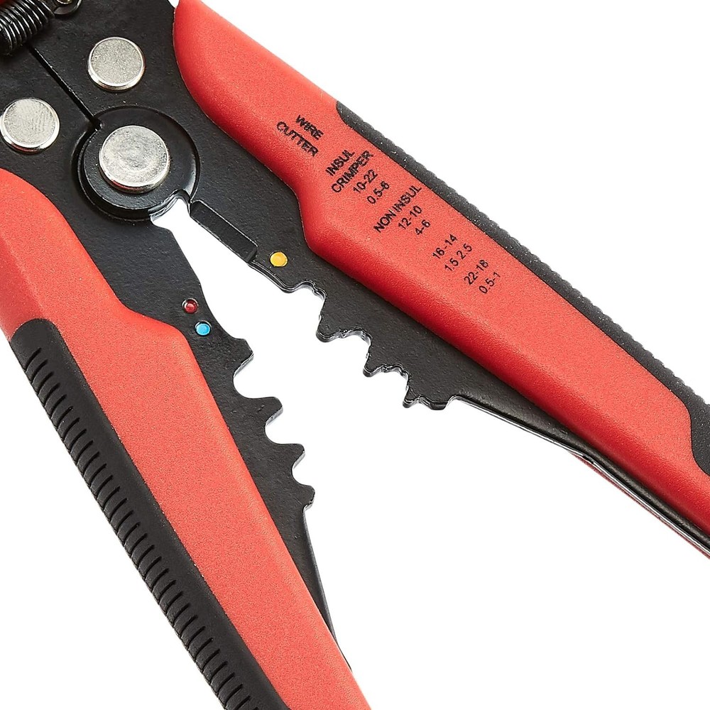 Amazon Basics Professional Self-Adjusting Wire Strippers and Black/Red