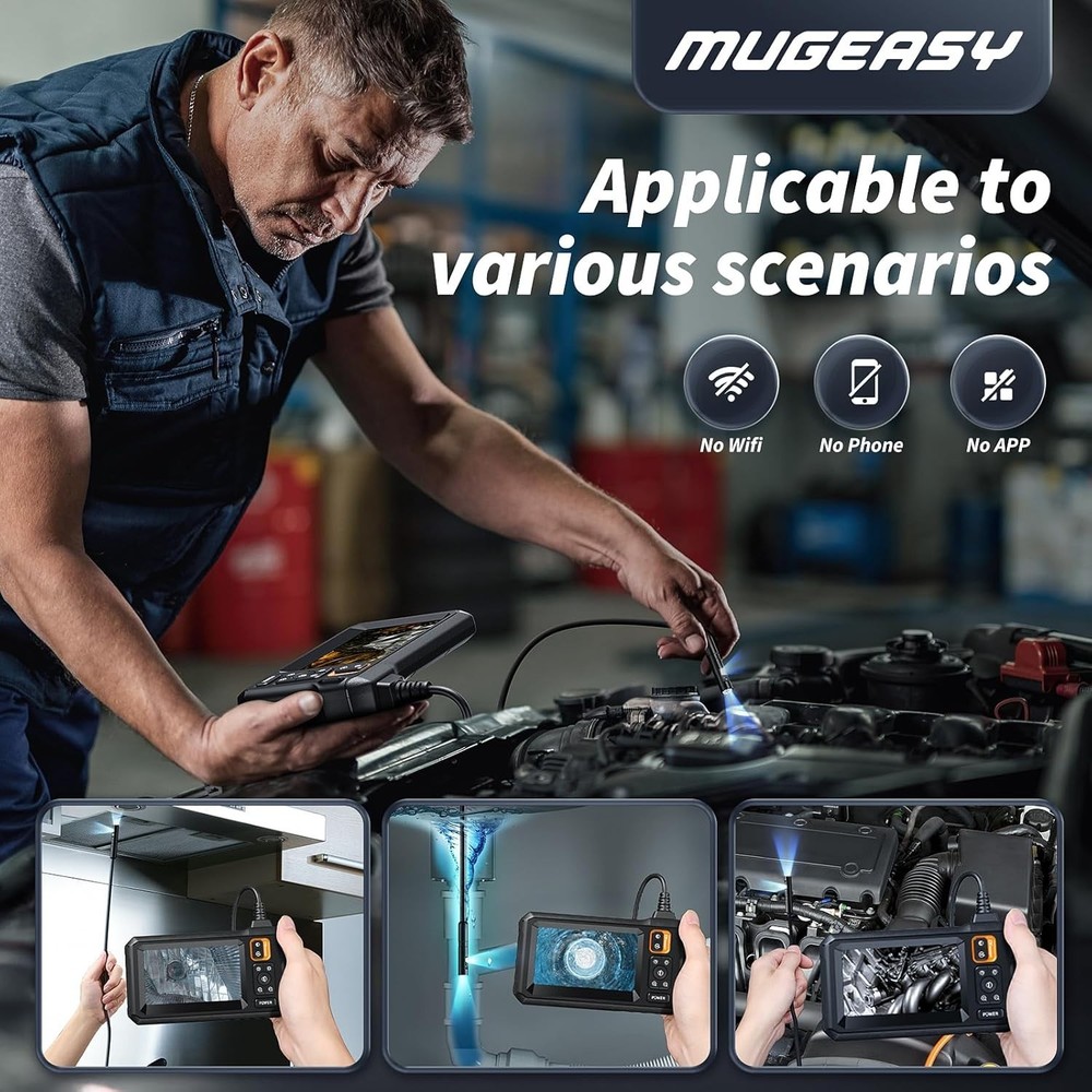 Inspection Borescope Camera, 1920P HD, 10FT Cord
