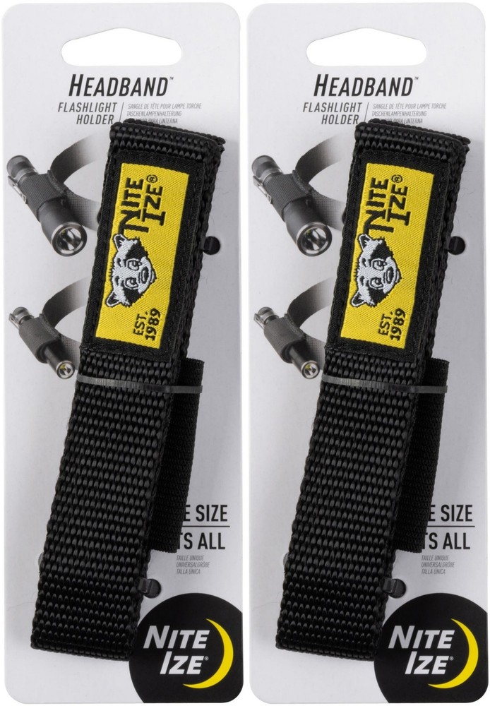 Nite Ize Headband Flashlight Holder - Black (2-Pack)