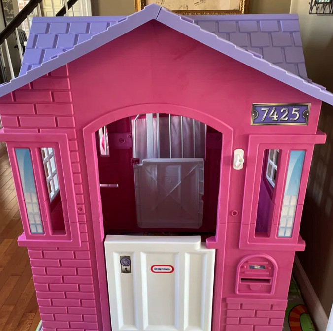 Casita de Juegos para Niñas para Interior o Exterior Casita Rosa de Juguete