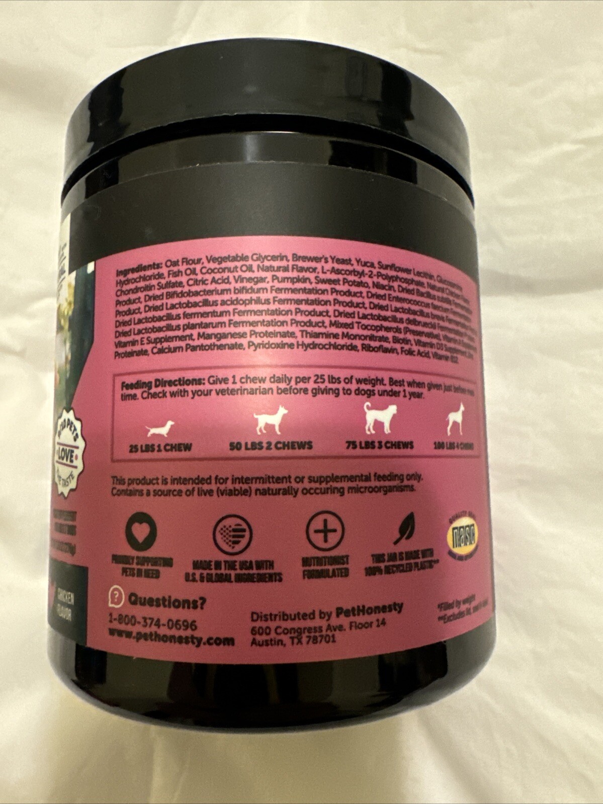 Pet Honesty Multivitamin 10-in-1 Chicken Flavor Supplement for Dog - 60ct